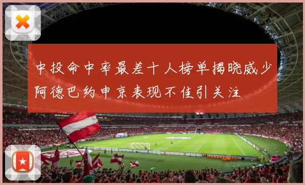 中投命中率最差十人榜单揭晓威少阿德巴约申京表现不佳引关注